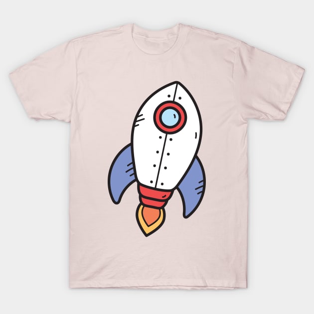 Rocket Cartoon T-Shirt by yellowline